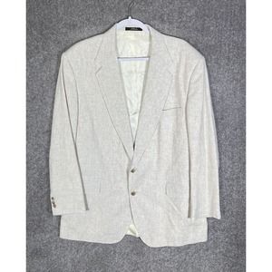 New Castle & York Lined Two Button Blazer Coat Mens Size 46L Pockets Back‎ Vent